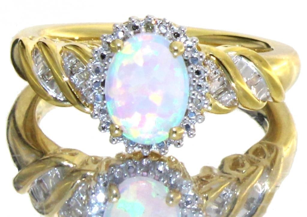 Stunning Opal & Diamond Cocktail Ring (1 of 1)