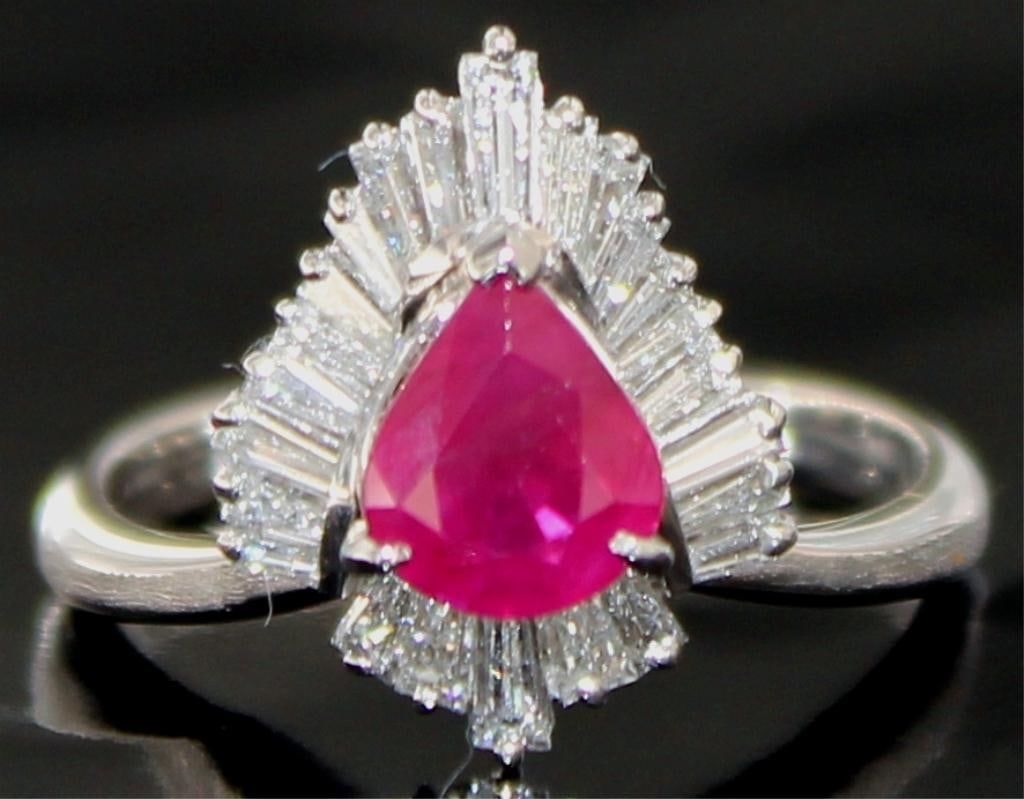 Platinum 1.89 ct GIA Ruby & Diamond Ring (1 of 5)