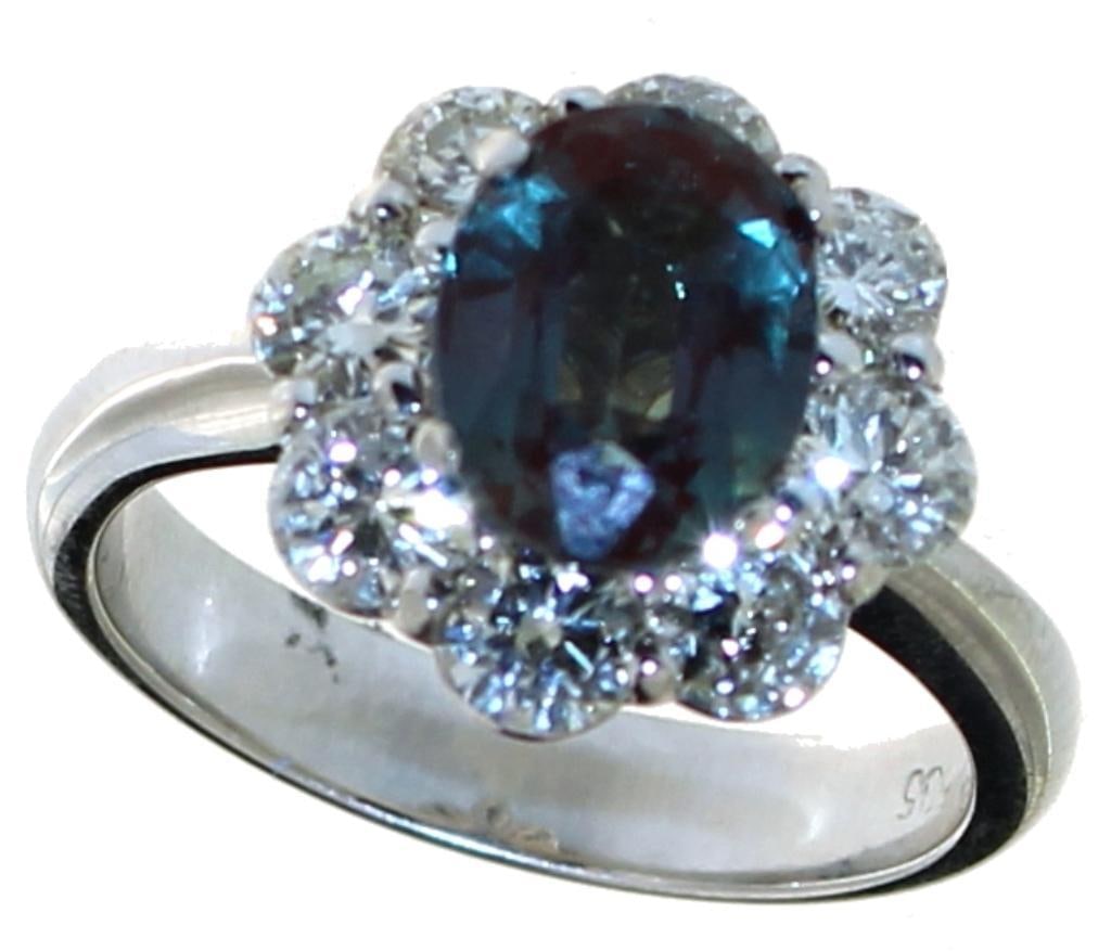 14kt Gold 3.78 ct Oval Alexandrite & Diamond Ring (1 of 4)
