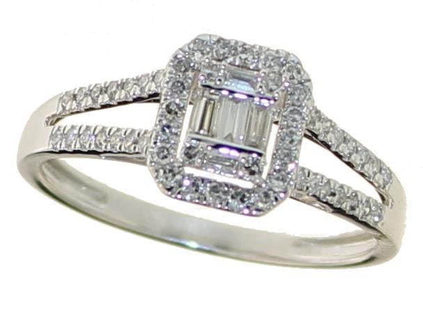 10kt Gold Emerald Cut 1/2 ct Diamond Ring (1 of 2)