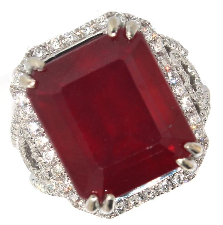 14k Gold 18.58 ct Ruby & Diamond Ring (1 of 5)