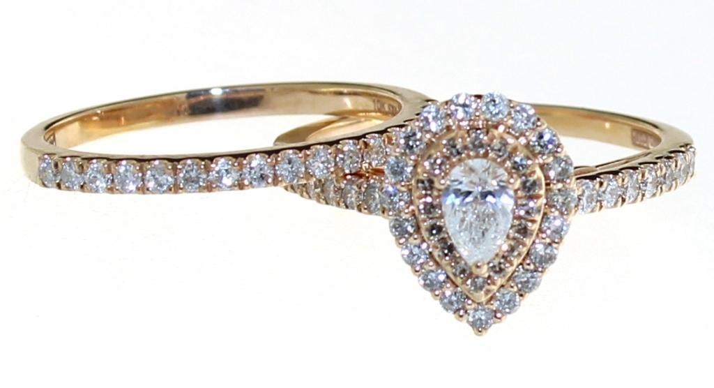 10kt Rose Gold 1.00 ct Pear Cut Diamond Bridal (1 of 3)