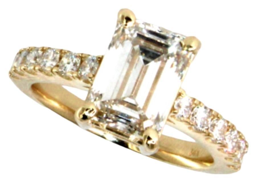 14kt Gold 5.17 ct Emerald Lab Diamond Ring (1 of 5)