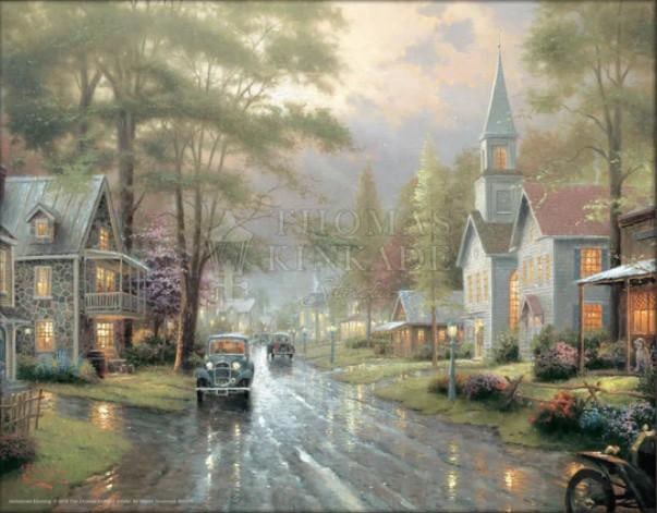 " Hometown Evening" Art Print by Thomas Kinkade (1 of 2)