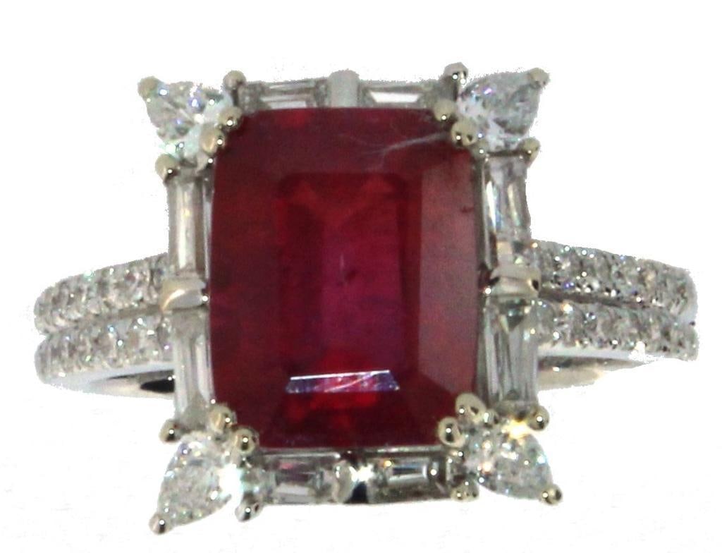 14kt Gold 5.19 ct Ruby & Diamond Ring (1 of 7)