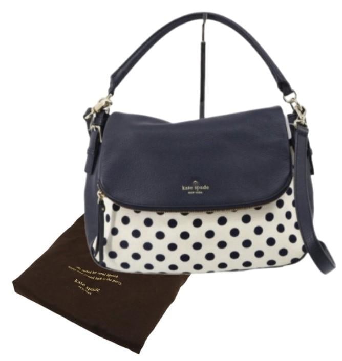 Kate Spade 2WAY Navy & White Polka Dot Handbag (1 of 5)