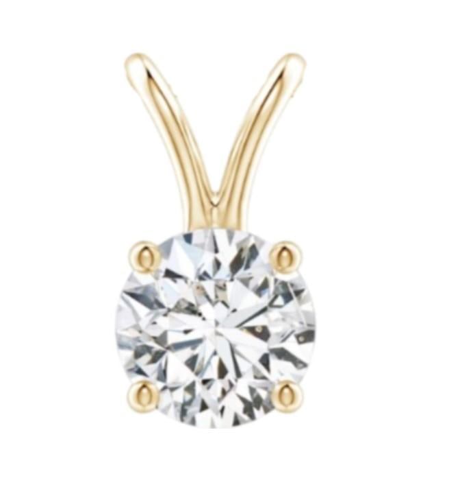 14kt Gold 2.00 ct Round Lab Diamond Pendant (1 of 2)