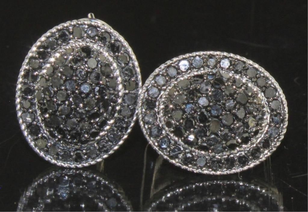 Natural 2.60 ct Oval Black Diamond Earrngs (1 of 3)