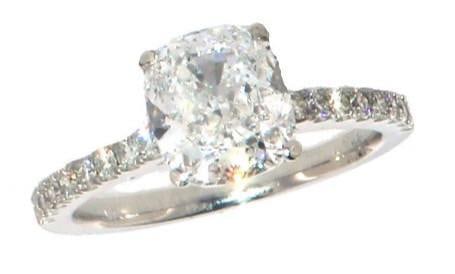 14k Gold 3.23 ct Cushion Lab Diamond Ring (1 of 6)