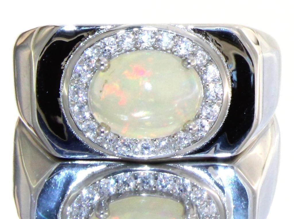 Men's Natural Ethiopian White Opal Ring (1 of 1)