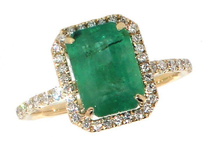 14k Gold 2.69 ct Natural Emerald & Diamond Ring (1 of 5)