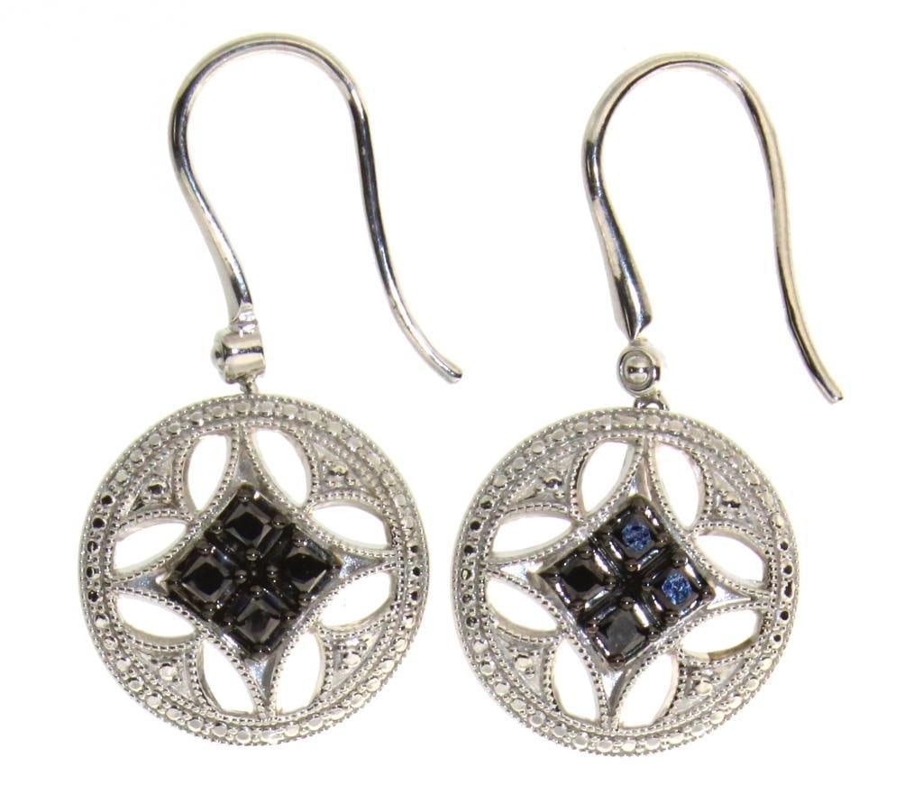 Genuine 1/4 ct Black Diamond Designer Earrings (1 of 1)