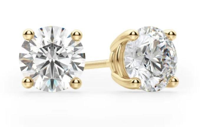 Round Brilliant 1.00 ct Lab Diamond Stud Earrings (1 of 4)
