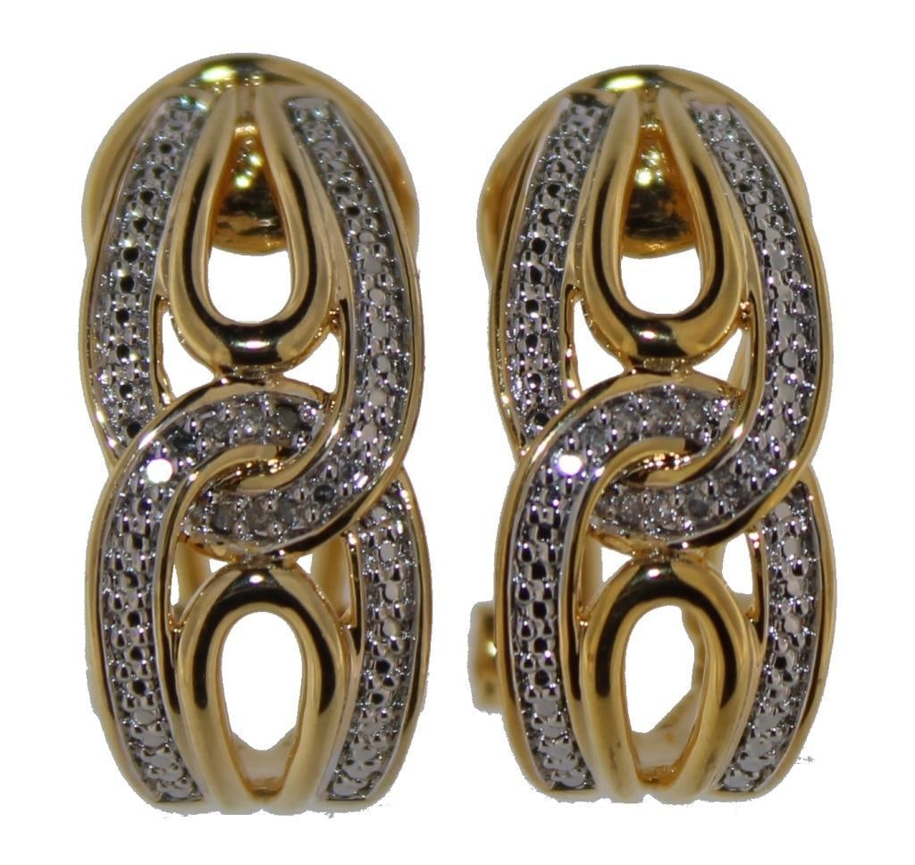 Beautiful French Lock Diamond Earrings (1 of 2)