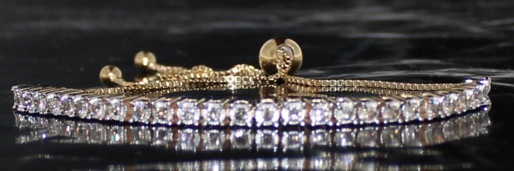 SS/Yellow Gold 1/2 ct Diamond Bolo Bracelet (1 of 4)
