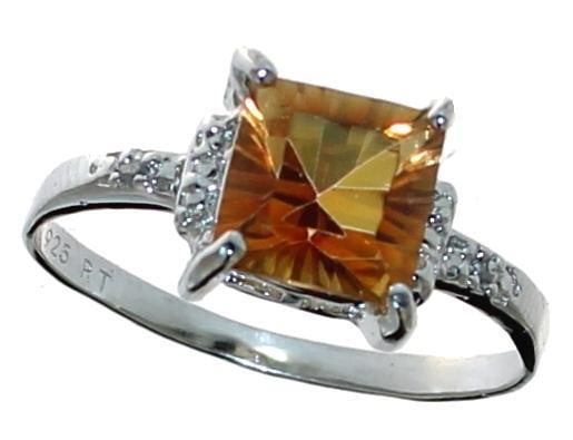 Elegant 2.05 ct Imperial Topaz & Diamond Ring (1 of 1)