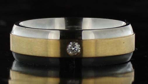 10kt Gold-SS Men's Diamond Solitaire Ring (1 of 2)