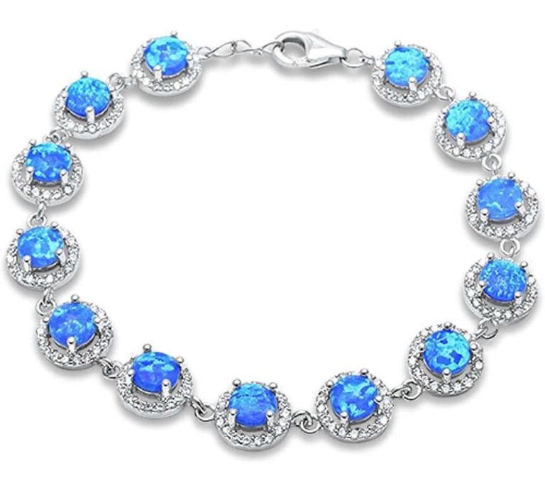 Round 15.50 ct Australian Blue Opal Bracelet (1 of 1)