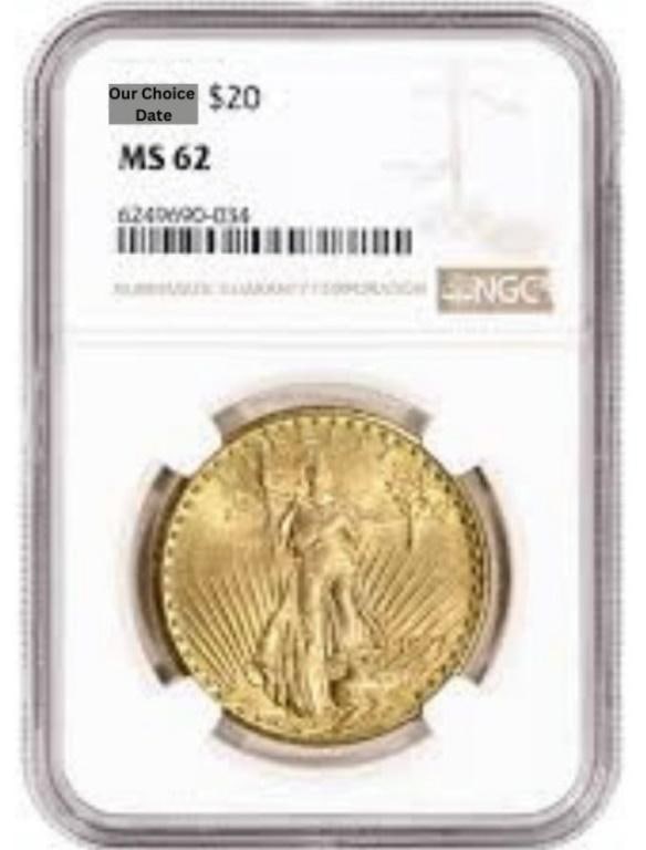 Certified MS62 Saint Gaudens $20 Gold Double Eagle (1 of 1)