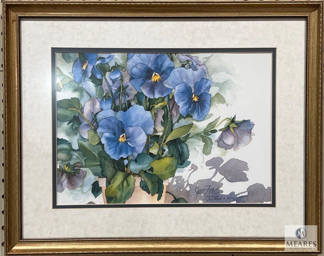 Framed and Signed Jan Ford 571/1000 Limited Edition Print: Measures 19.5 x 16 framed. Was not removed from frame for further inspection.