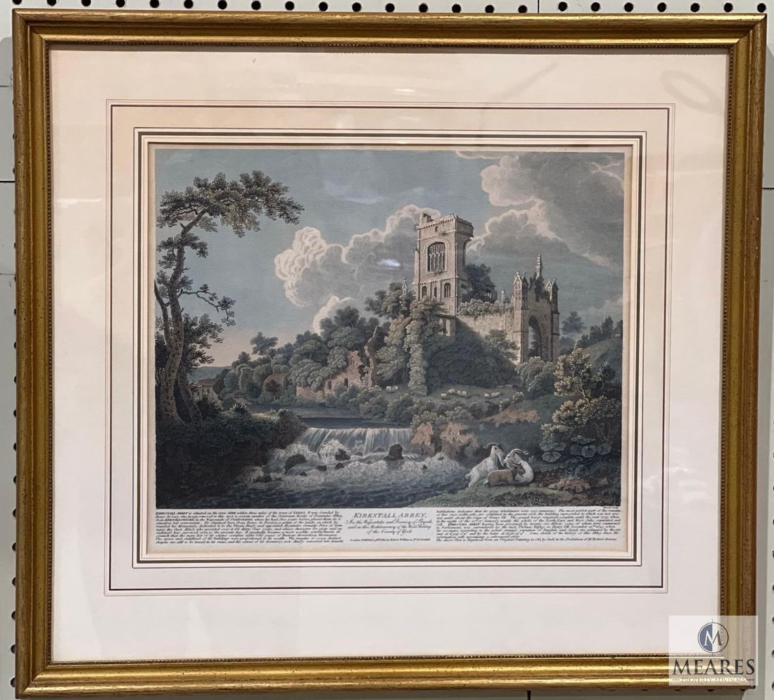 Framed Hand Colored "Kirkstall Abbey" Engraving (1 of 11)