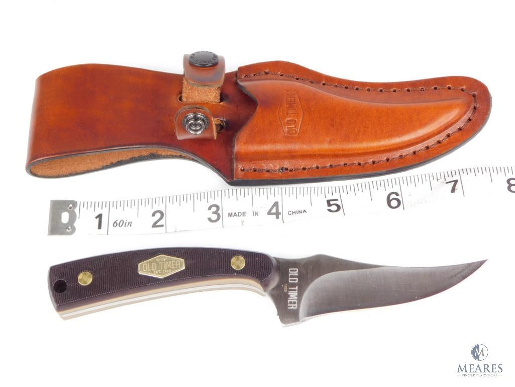 New Schrade Old Timer Sharpfinger Fixed Blade Knife with Leather Sheath (1 of 5)