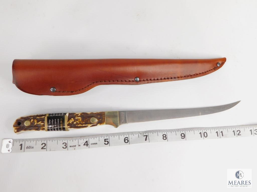 New Schrade Uncle Henry Fixed Blade Fillet Knife with Leather Sheath (1 of 7)