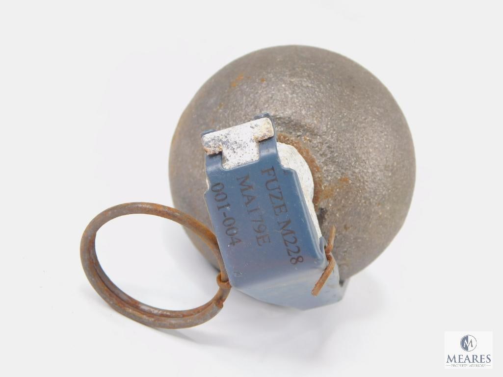 Inert De-Milled Baseball Type Hand Grenade:  