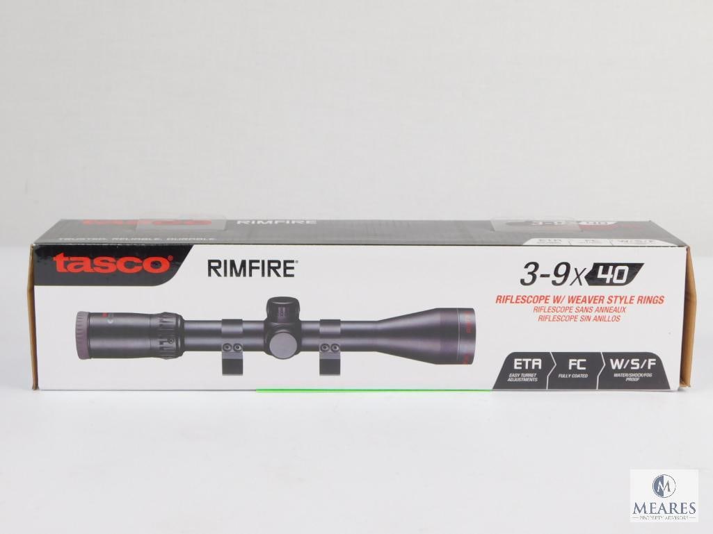 New Tasco 3-9x40mm Rifle Scope. Matte Finish and Duplex Reticle:  
