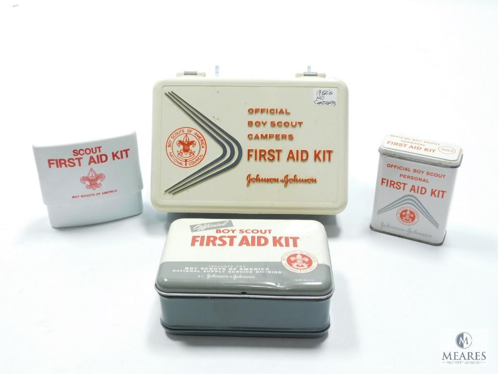 Lot of Four Official Boy Scout First Aid Kits:  