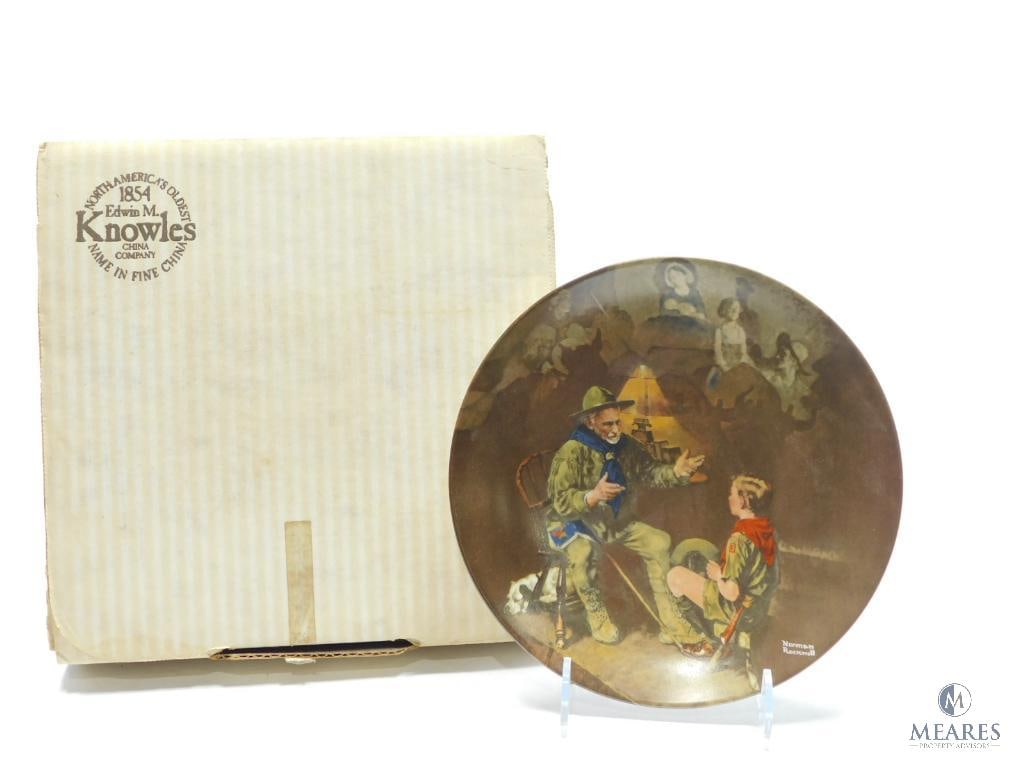 1969 Boy Scouts of America Calendar - "Beyond the Easel" - Norman Rockwell - Ceramic Plate (1 of 4)