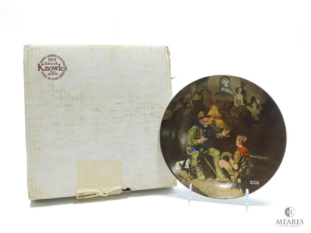 1969 Boy Scouts of America Calendar - "Beyond the Easel" - Norman Rockwell - Ceramic Plate (1 of 4)