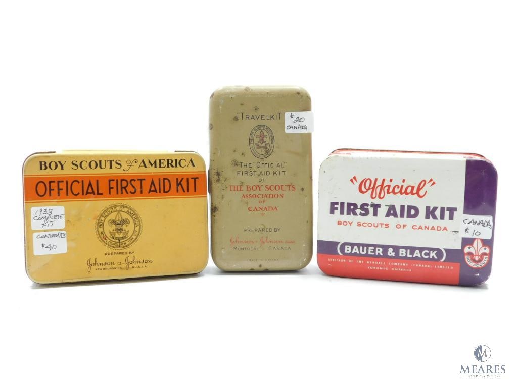 Three Boy Scouts of America First Aid Kits:  