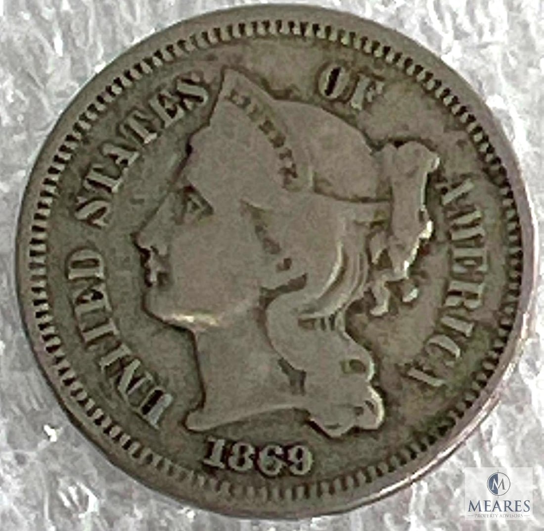 1869 US Three-cent Piece (1 of 2)