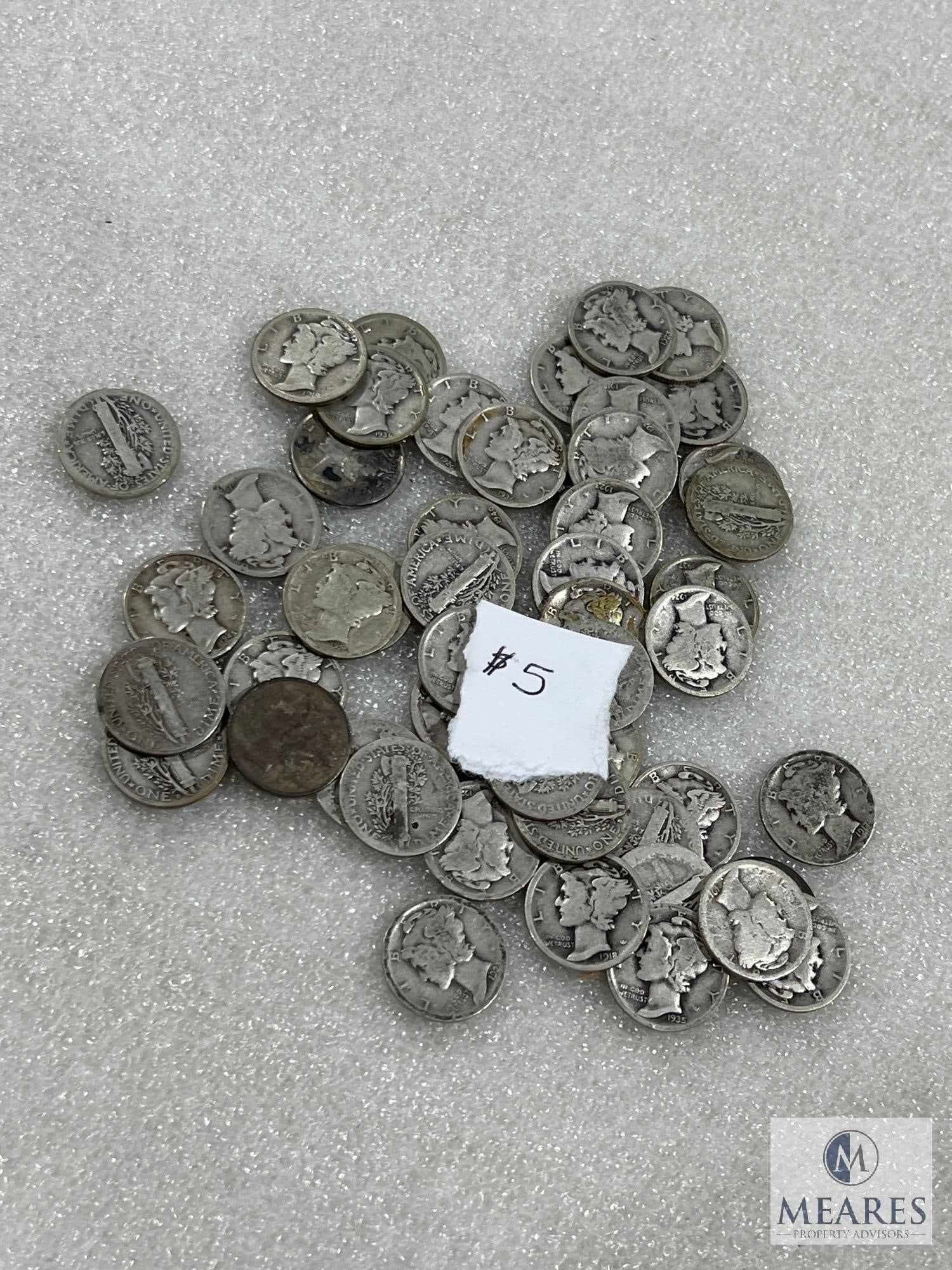 Roll of Mixed Silver Dimes - $5.00 Face Value (1 of 7)