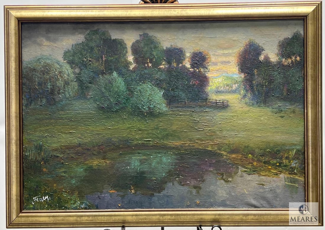 Framed and Signed Landscape Scene Oil on Canvas (1 of 8)