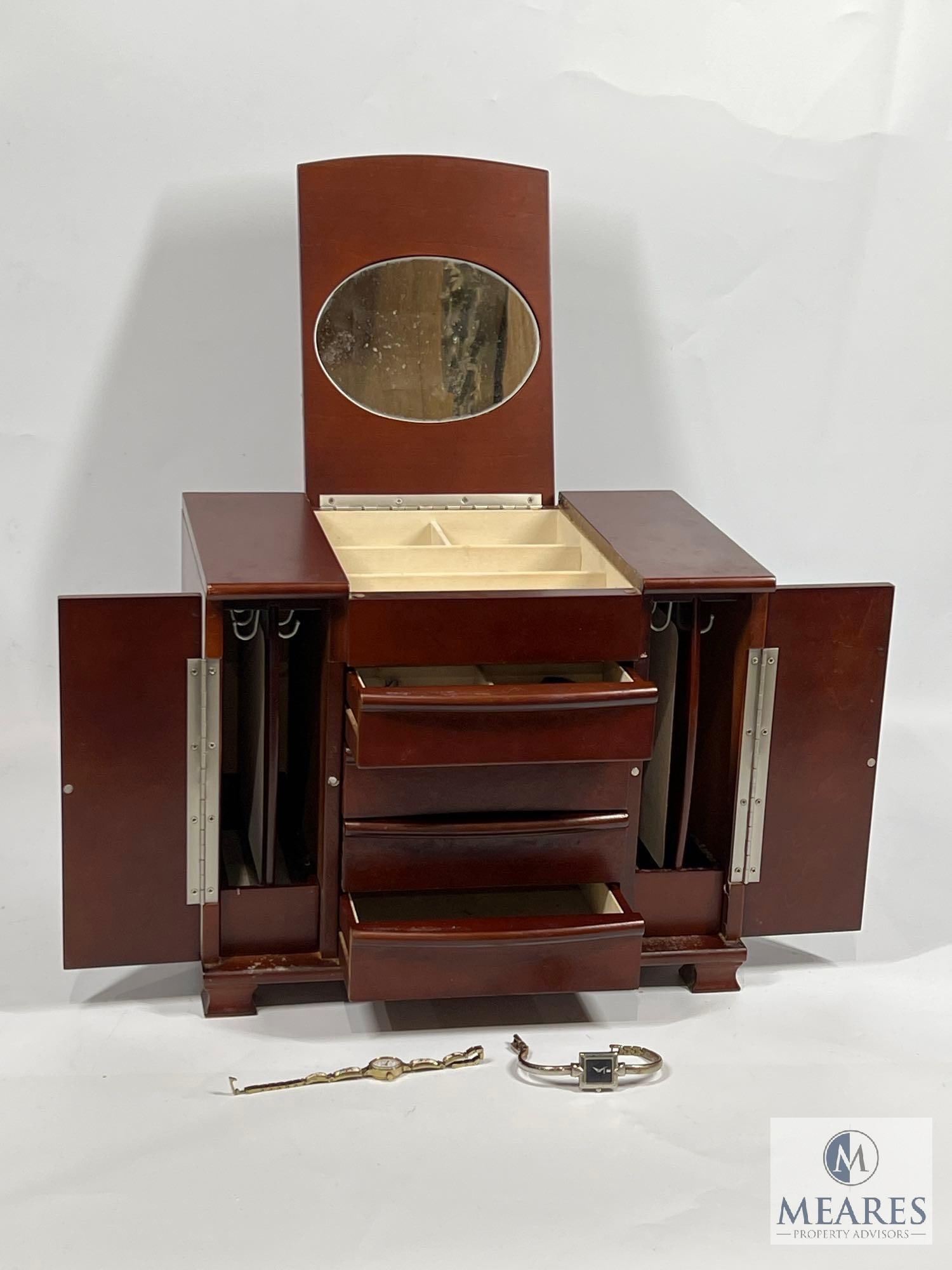 Jewelry Box with Contents: In good, used condition.