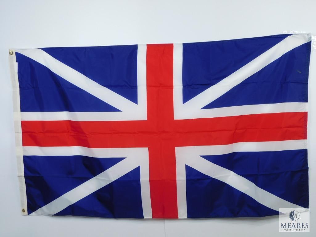 3'x5' Union Jack Flag 1776 with Two Brass Grommets: Unless otherwise noted, this flag is in used condition and was used for display purposes at reenactments or ceremonies for various organizations/associations. Flags in this auction are modern reproduc