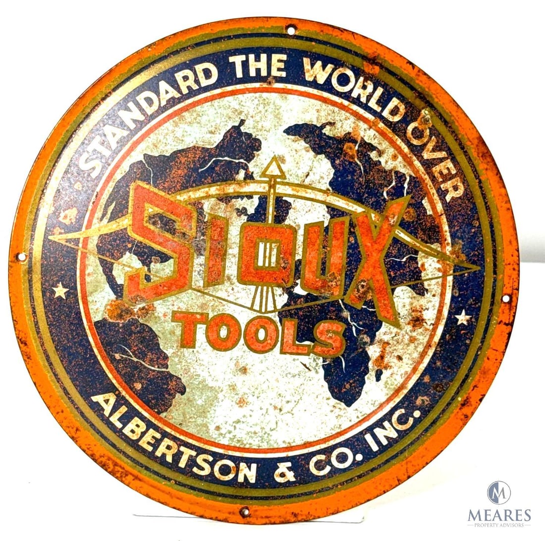 1940s Era Sioux Tools Advertising Metal Sign (1 of 3)