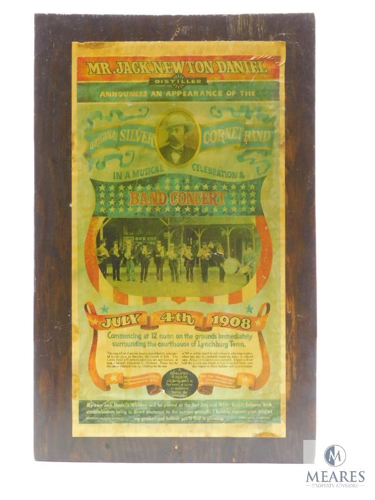 Jack Daniels Original Silver Cornet Band July 4th, 1908 Concert Poster Decoupaged on Board (1 of 5)