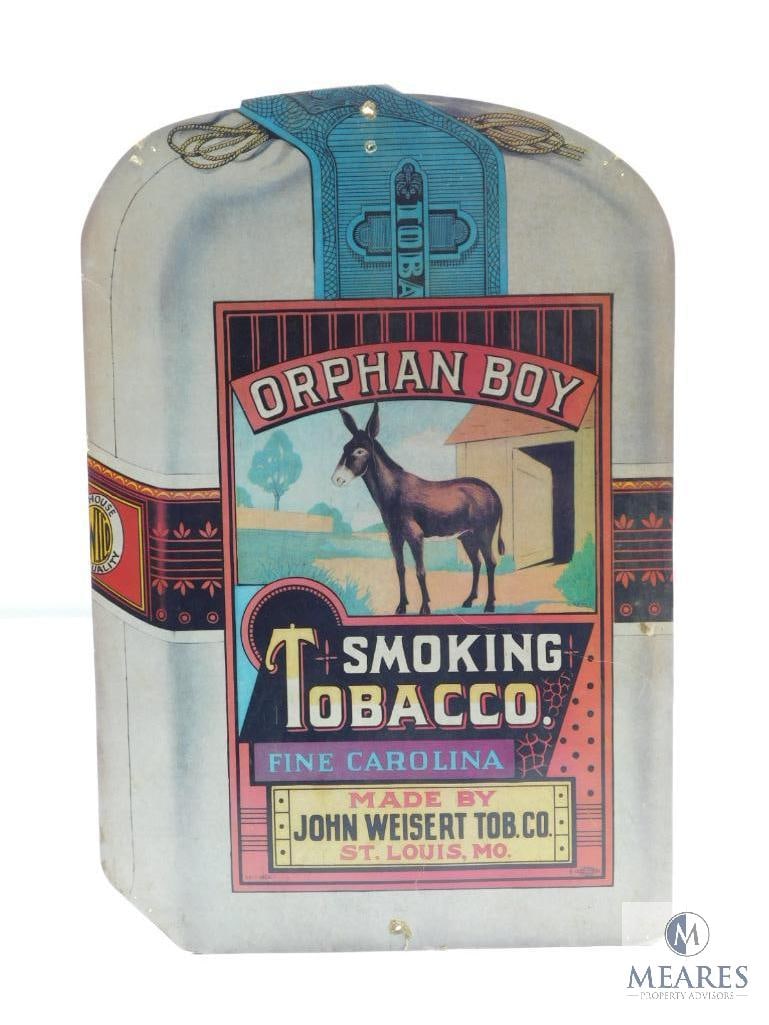 Orphan Boy Smoking Tobacco St. Louis Missouri Advertising Sign: Measures approximately 17 1/2 x 12 inches Printed on paperboard This item can be shipped. The UPS Store in Taylors, SC, will handle the shipping of this item unless the buyer chooses their own shippin