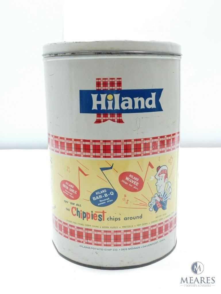 Hiland Potato Chips Tin Lithographed Advertising Canister (1 of 5)
