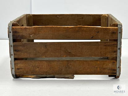Antique Frank Bush Wooden Bushel Box - Inman, SC: See photos for damage to the bottom. This box would make a great vintage display! 