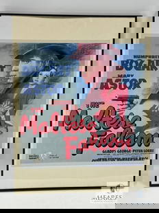 Framed 'The Maltese Falcon' Movie Theater Half Sheet: This piece measures approximately 30 x 48 framed Has not been authenticated - bid accordingly 