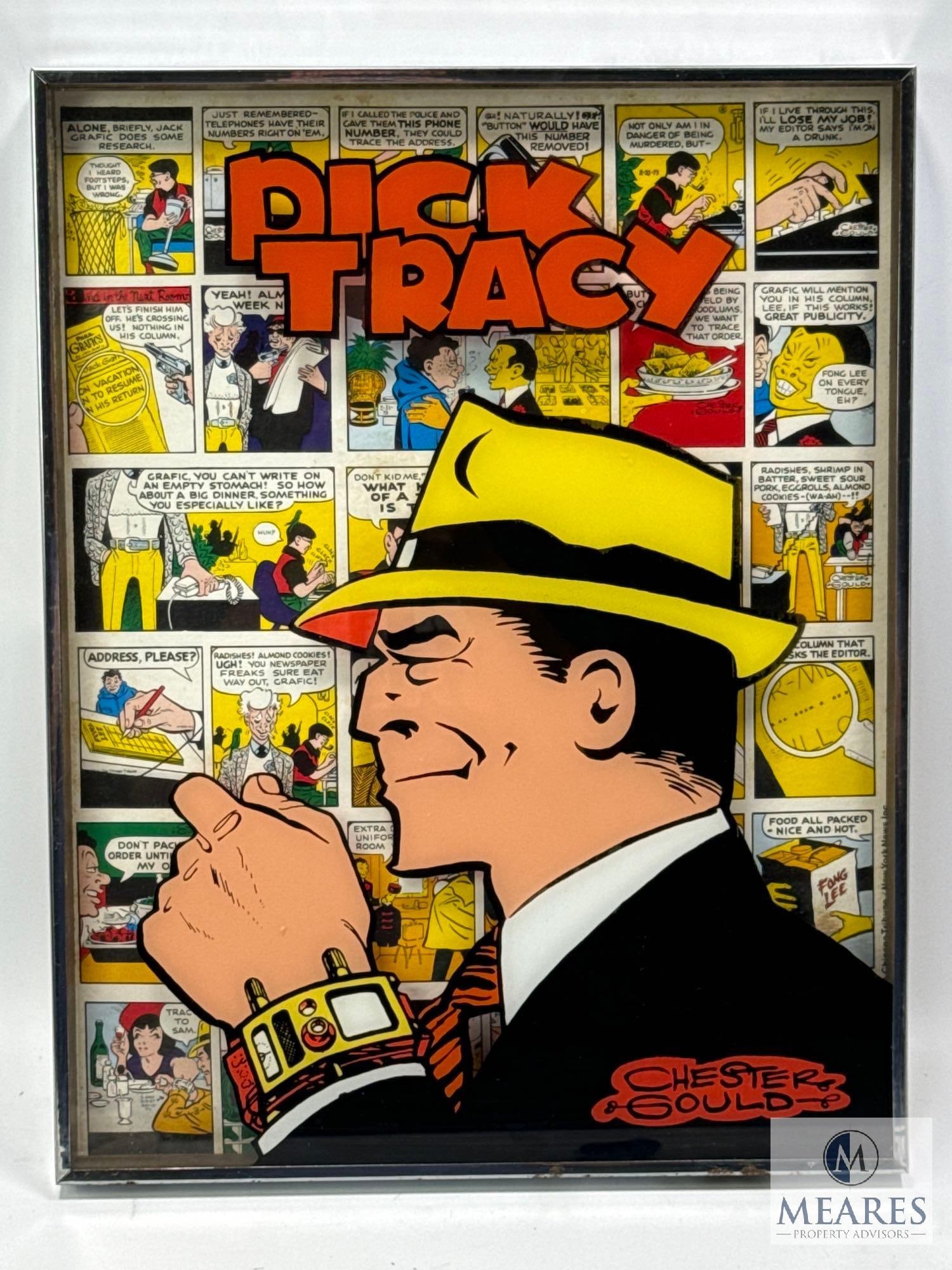 Vintage Dick Tracy Framed Glass Front Comic Collectible (1 of 4)