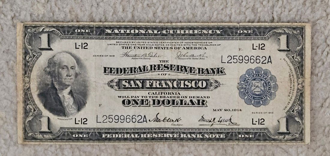 LARGE SIZE CURRENCY 1918 SAN FRANCISCO (1 of 2)