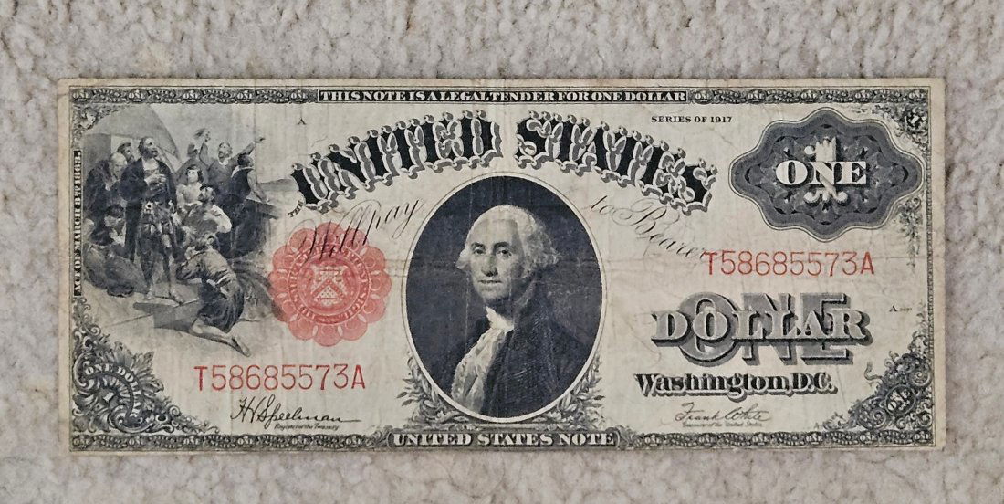 1917 LARGE SIZE $2 RED SEAL US NOTE (1 of 2)