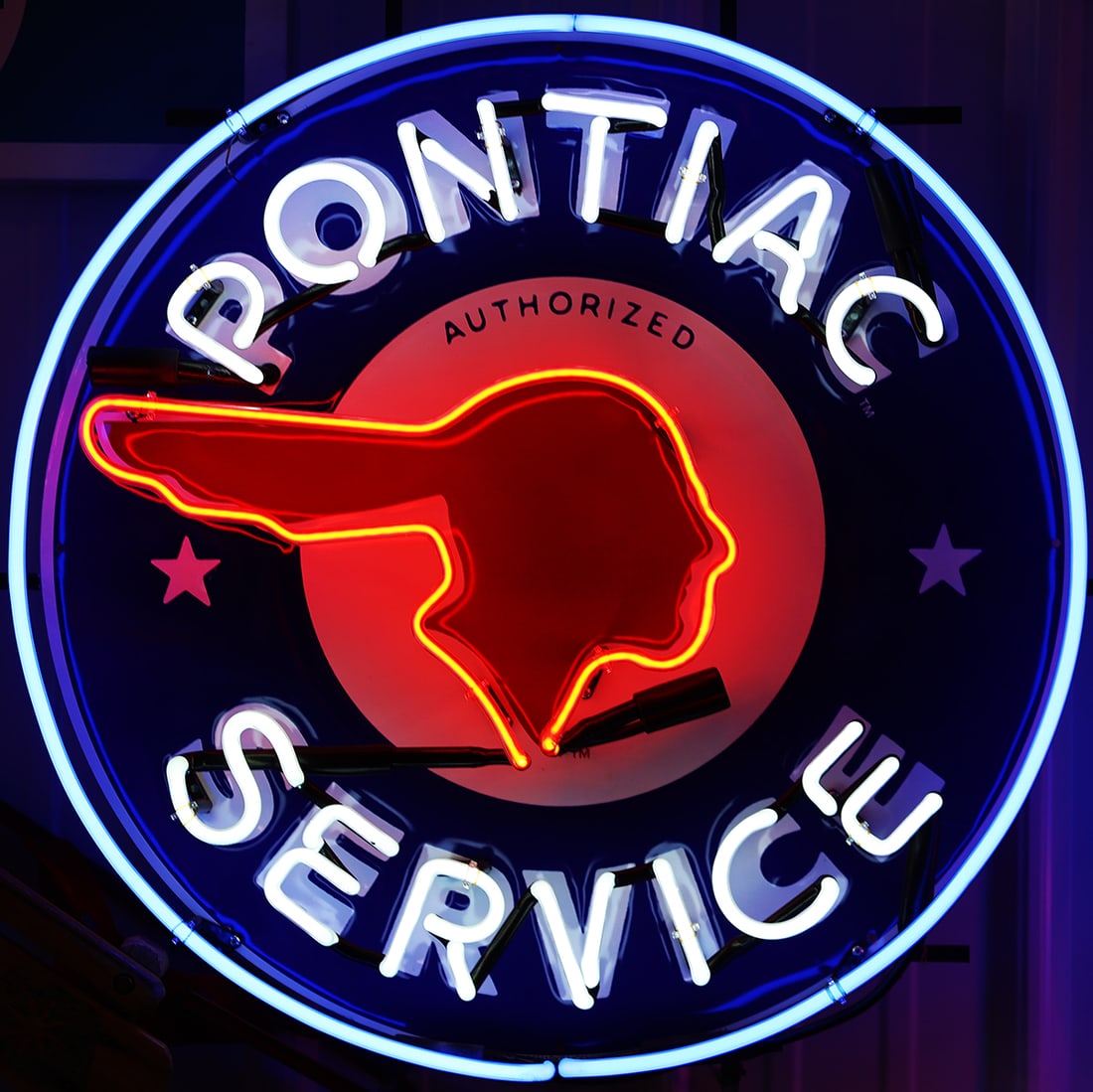 PONTIAC SKYCHIEF SERVICE NEON- NO RESERVE!: ICONIC CLASSIC PONTIAC SKYCHIEF SERVICE NEON