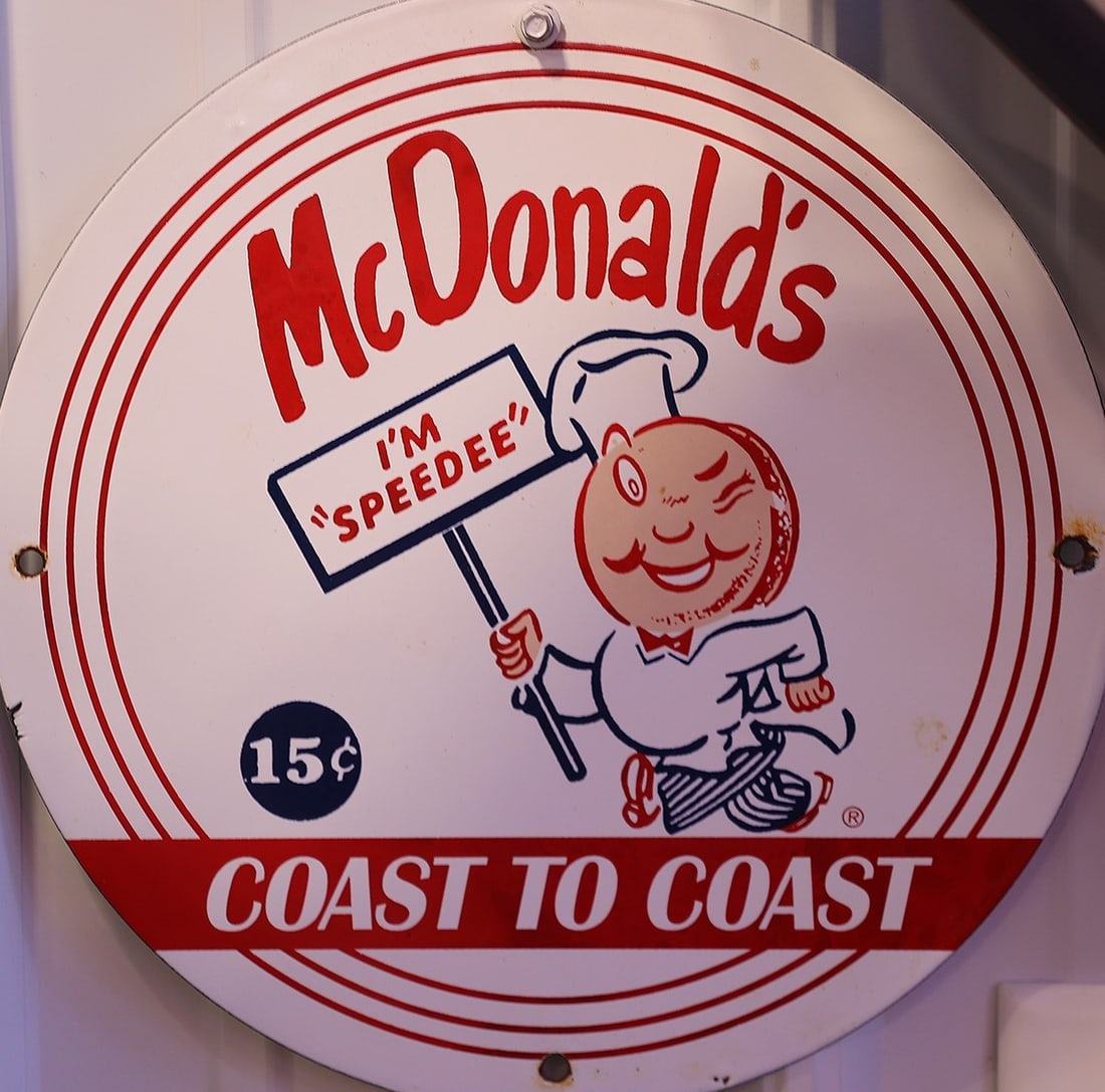 MCDONALD'S  I'M SPEEDEE ADVERTISING SIGN-ORIGINAL  NO RESERVE! (1 of 1)