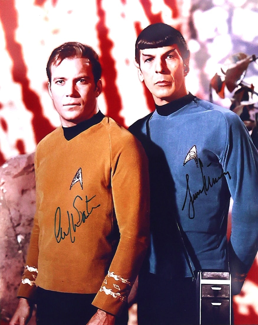 STAR TREK PHOTO SIGNED BY SHATNER AND NIMROY- NO RESERVE!: Growing up with STAR TREK this signed PHOTO by William Shatner and Leonard Nimoy was a must have for my collectionMy signed pieces are from my Personal Collection, that I have accumulated over the yea